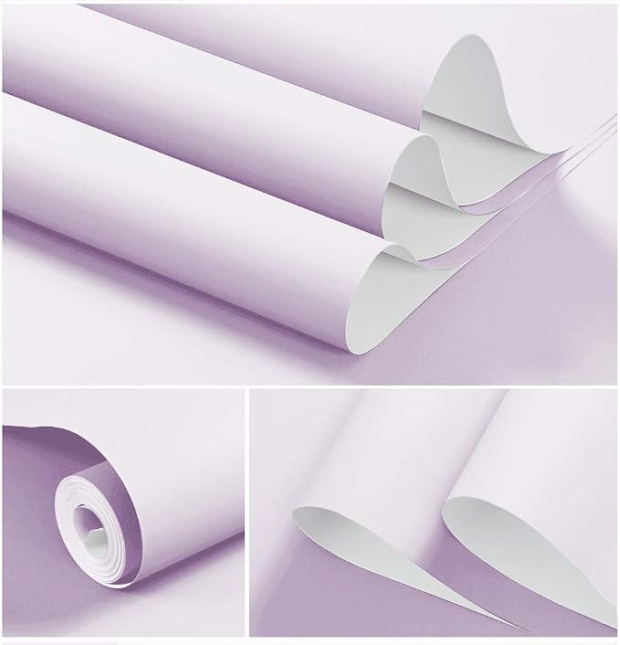 Dimoon 236''x17.7'' Purple Peel and Stick Wallpaper Contact Paper Modern Self - Image 2