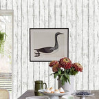 Arthome 17 x 240 inches White Gray, Peel and Stick Wallpaper, Wood Contact Paper - Image 2