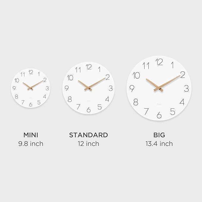 mooas Flatwood Wall Clock, 9.8" Silent Non-Ticking Sweep Movement Decorative - Image 2