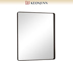 Keonjinn Black Bathroom Mirror, 30 x 36 Inch Rounded Rectangle Sandblasted - Image 9