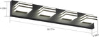 Black Bathroom Light Fixtures 24W Wall Light - Image 4