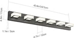 Ralbay Modern Matte Black Bathroom Vanity Light Fixtures 6 Lights Acrylic - Image 2