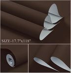 Dimoon 78.7''x17.7''Coffee Brown Peel and Stick Wallpaper Contact Paper Modern - Image 2