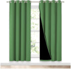 NICETOWN 100% Blackout Window Curtain Panels, Forest Green, 2 Pieces, 52-inch by NICETOWN