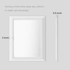 Amorho Bathroom Mirror, 40x30 Inch White Thick Metal Framed Wall Mirrors - Image 7