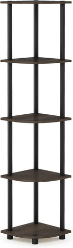 Furinno TURN-N-TUBE Corner Shelf, 5-Tier Corner Bookshelf, Open Storage Shelves - Image 10