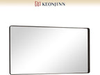 Keonjinn Black Bathroom Mirror, 55” x 30” Rounded Rectangle Sandblasted Finish - Image 9