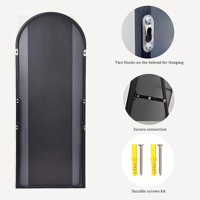 Dewfig Arched Full Length Mirror, Oversized Full Body Mirrors - Image 8