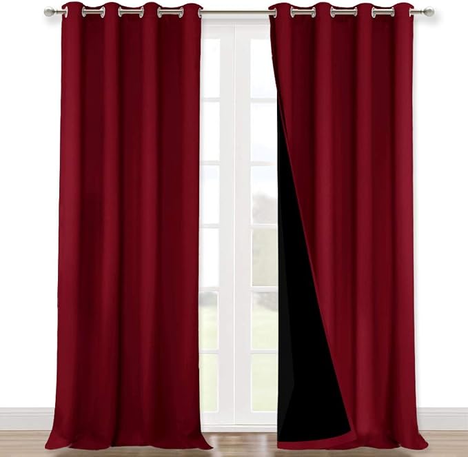 NICETOWN 100% Blackout Blinds, Burgundy Red, Laundry Room Decor Window by NICETOWN