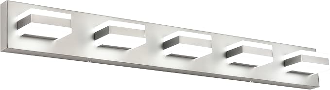 SOLFART 5 Light Bathroom Vanity Light Brushed Nickel Bathroom Vanity Light by SOLFART