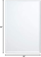 Better Bevel Frameless Rectangle Mirror | 24" x 36" Bathroom Wall Mirror - Image 10