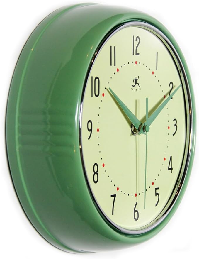 Infinity Instruments LTD. Retro 12 inch Silent Sweep Non-Ticking Mid Century - Image 2