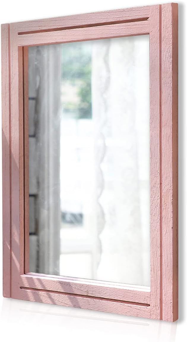 AAZZKANG Rectangle Mirror with Wood Framed Modern Farmhouse Hanging Wall by AAZZKANG