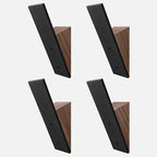 Homeforia Walnut Wood Coat Hooks, High End Walnut Wood & Black Metal Wall by Homeforia