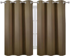 LEMOMO Brown Blackout Curtains 42 x 54 Inch Length Set of 2 Panels Grommet - Image 2