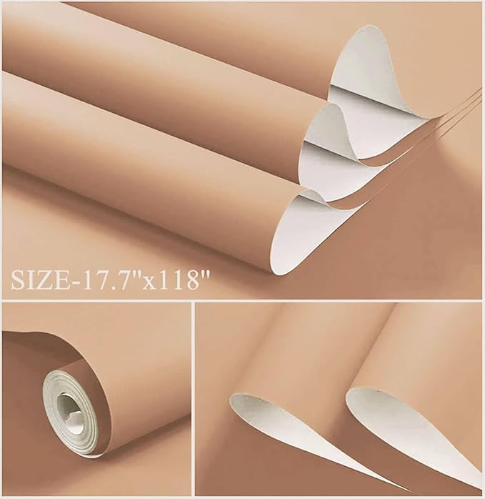 Dimoon 118''x17.7'' Orange Peel and Stick Wallpaper Contact Paper Modern Self - Image 4