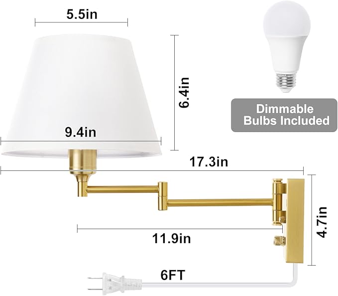TRLIFE Dimmable Wall Sconce, Remote Control Dimming 10-100% and Adjustable - Image 6