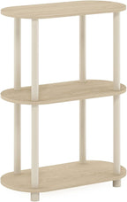 Furinno Turn-N-Tube No Tools 3-Tier Modern Oval Side Display Rack, Bauhaus - Image 6