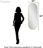Oval Full Length Mirror, Ultra-Clear Explosion-Proof Dressing Mirror, Simple & - Image 2
