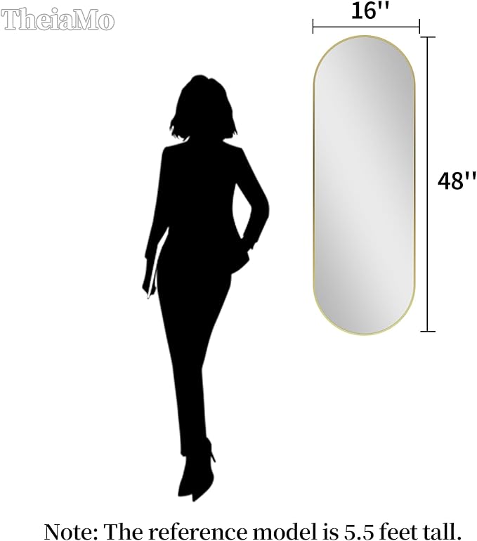 Oval Full Length Mirror, Ultra-Clear Explosion-Proof Dressing Mirror, Simple & - Image 2