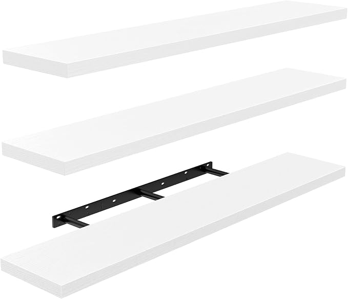 AMADA HOMEFURNISHING 47.2" L Floating Shelves, Wall Shelves Set of 3 by AMADAHOMEFURNISHING