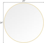 WallBeyond 24 inch Round Mirror Gold Circle Wall Mirror - Image 7