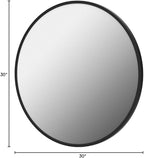 Itrue 30 Inch Round Wall Mirror, Brushed Black Metal Frame Circle Bathroom - Image 8