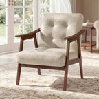 VASAGLE Accent Chair, PU Leather Armchair, Button Tufted, Thick Cushion by VASAGLEbySONGMICSHOME