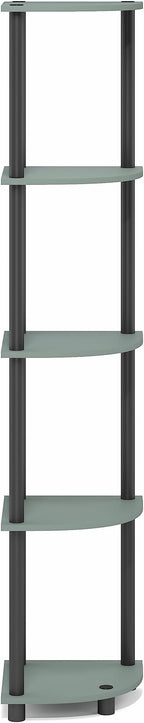 Furinno Turn-N-Tube Corner Shelf, 5-Tier Corner Bookshelf, Open Storage Shelves - Image 8