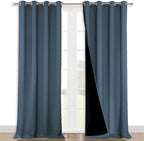 NICETOWN Full Shading Curtains for Windows, Smoky Blue, 52 inches W x 95 inches by NICETOWN