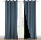 NICETOWN 100% Blackout Blinds, Smoky Blue, Laundry Room Decor Window Treatment by NICETOWN