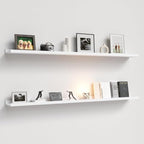 Boswillon 55.1 Inches Long Floating Shelves, 2 Set Rustic Wall Shelf by Boswillon
