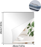 6Pcs Acrylic Mirror Tiles, Self-Adhesive Mirror Stickers, Square Mirror Trays - Image 2