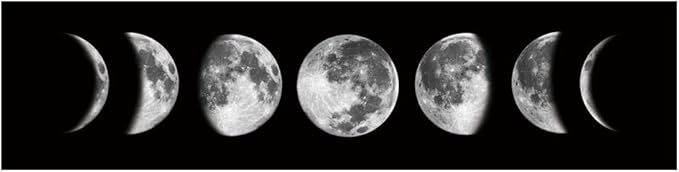 Ohhvvow Moon Phase Wall Art Painting, 47L x 11.8W Black and White Modern - Image 6