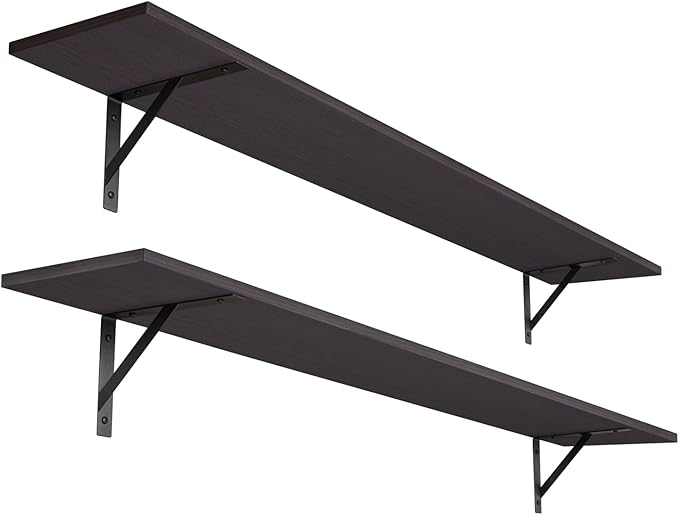 DINZI LVJ Long Wall Shelves, 55.1Inch Wall Mounted Shelves Set of 2, Extra by DINZILVJ