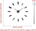 DIY 3D Wall Clock Large Frameless Watch Mirror Surface Wall Art Clock - Image 3