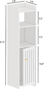 Narrow Bathroom Storage Cabinet, 4-Tier Slim Bathroom Organizers - Image 3