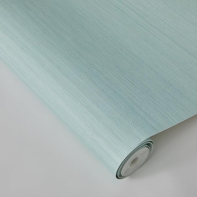 Tempaper Textured Seaglass Green Horizontal Faux Grasscloth Removable Peel and - Image 5