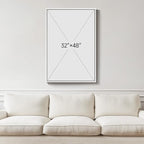 Large Framed Blue Gold Abstract Wall Art, Modern Vertical Canvas Prints - Image 3