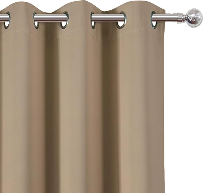 LEMOMO Natural Blackout Curtains 42 x 54 Inch Length Set of 2 Panels Grommet - Image 7