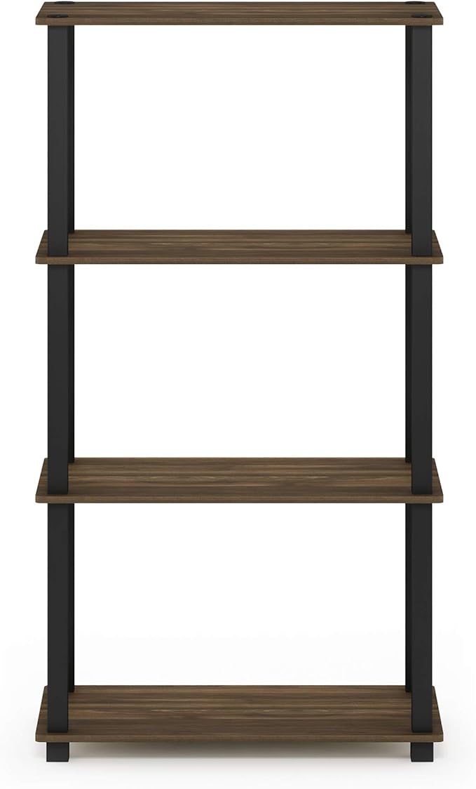 Furinno TURN-S-TUBE Storage Shelves, 4-Tier Book Shelf, Corner Shelf, Toolless - Image 5