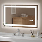 USHOWER LED Bathroom Mirror 40x24 Inch Tempered Glass by USHOWER