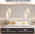 Battery Operated Wall Sconce Set of 2, Dimmable Cordless Battery Wall Sconces - Image 5