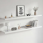 Homeforia Floating White Shelf 60 inches, High End Solid Real Wood 60inch Long by Homeforia