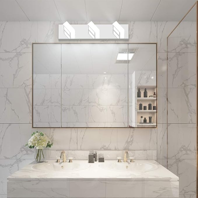 Ralbay Modern LED Bathroom Vanity Lights Chrome Stainless Steel Acrylic - Image 5
