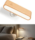 Wood LED Wall Sconce, Magnetic 360° Rotatable Wall Mounted Night Light & by Vadifula