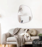 Irregular Oval Wall Mirror Large White 20"x16" Inches Asymmetrical Mirror - Image 3