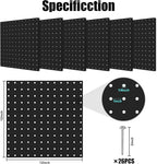 Peg Board, 6 Pack 12"x12" Black Metal Pegboard Panels Pegboards Wall Organizer - Image 2
