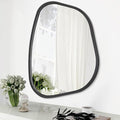 Asymmetrical Mirror for Wall Irregular Oval Wood Frame Modern Unique Accent by HLFMVWE
