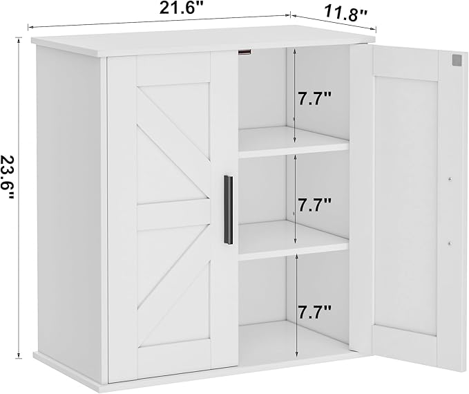 Homleke Bathroom Wall Cabinet, Over Toilet Storage Cabinet - Image 3